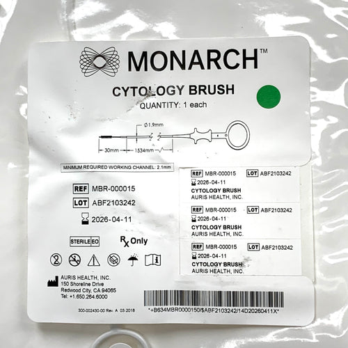 AURIS HEALTH Monarch MBR-000015 Endoscopy Cytology Brush 1.9mm x 30mm x 1534mm Exp.2026/04