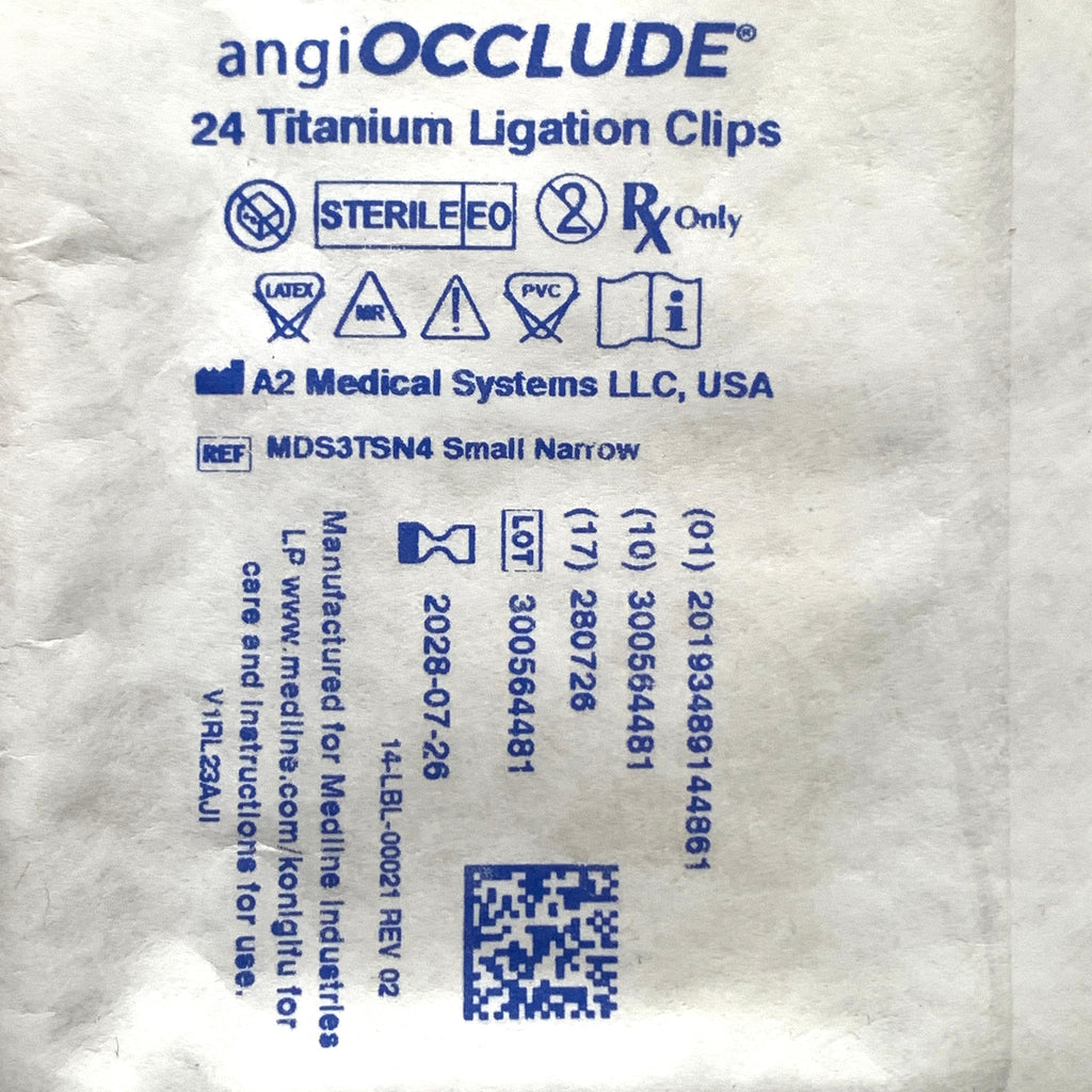 MEDLINE REF MDS3TSN4 angioOCCLUDE Titanium Ligation Clips, EXP.2028-07