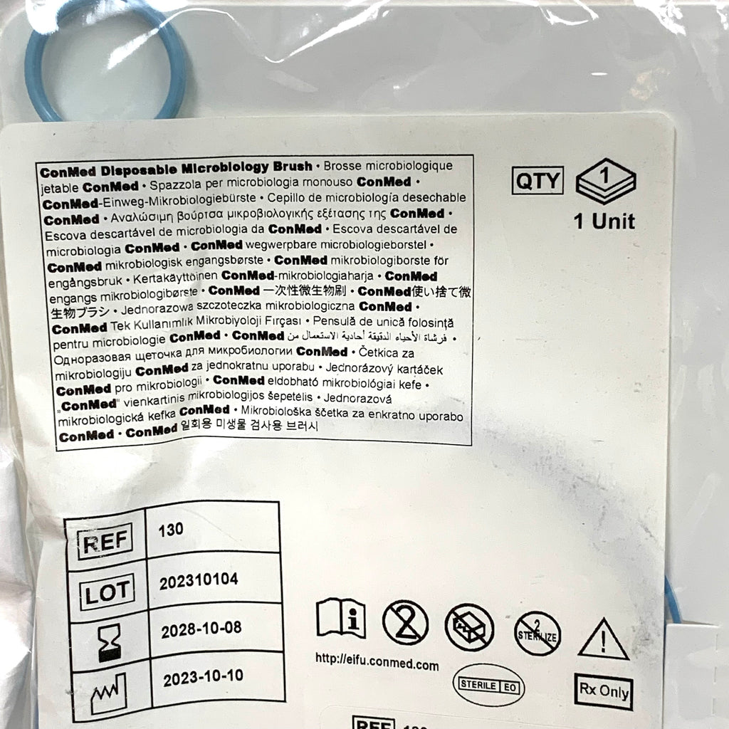 CONMED REF 130 Disposable Microbiology Brush 1mm 11mm 1.8mm 110cm Exp.2028/10