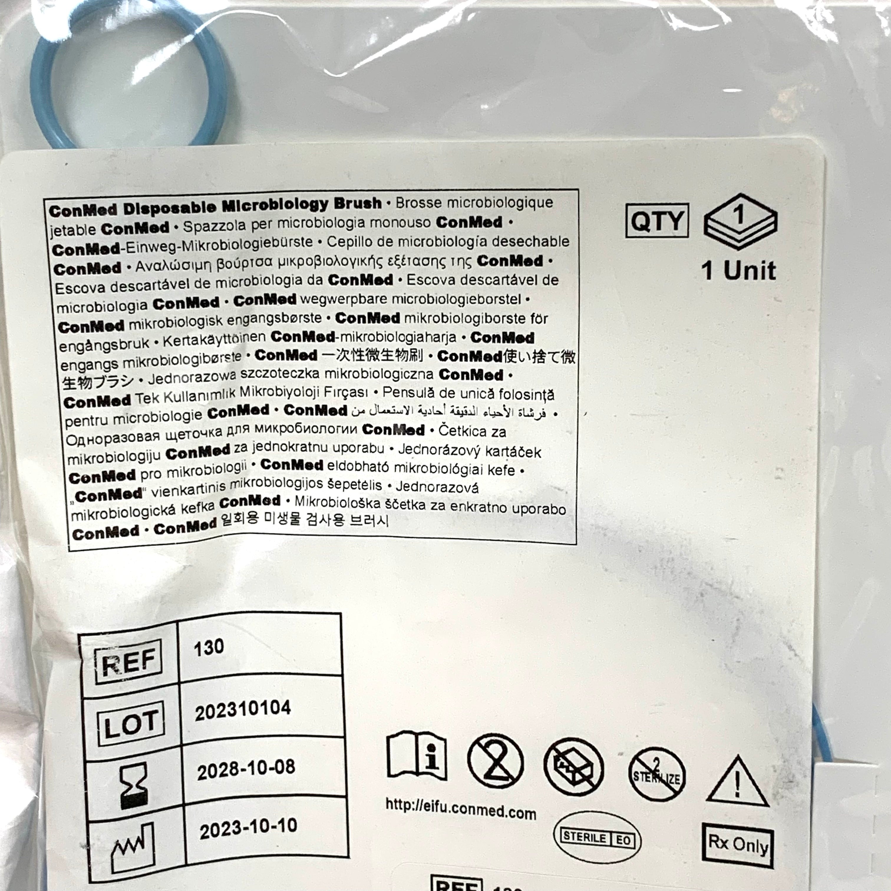 CONMED REF 130 Disposable Microbiology Brush 1mm 11mm 1.8mm 110cm Exp.2028/10