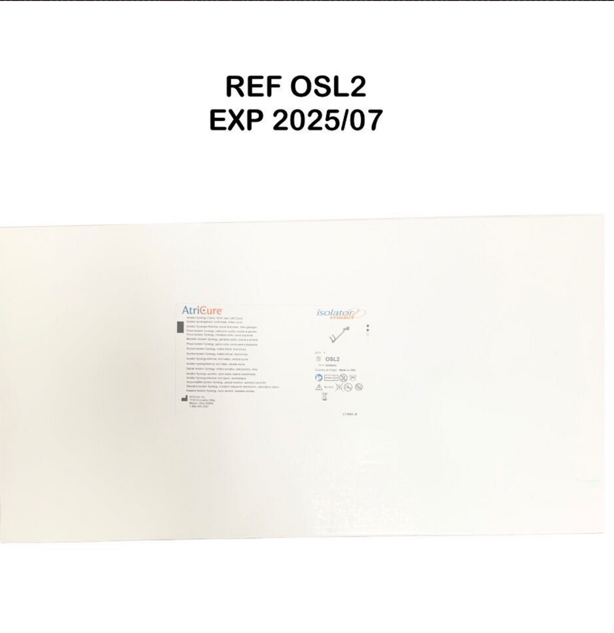 ATRICURE OSL2 Isolator Synergy Clamp Short Jaw Left Curve EXP 2025 07