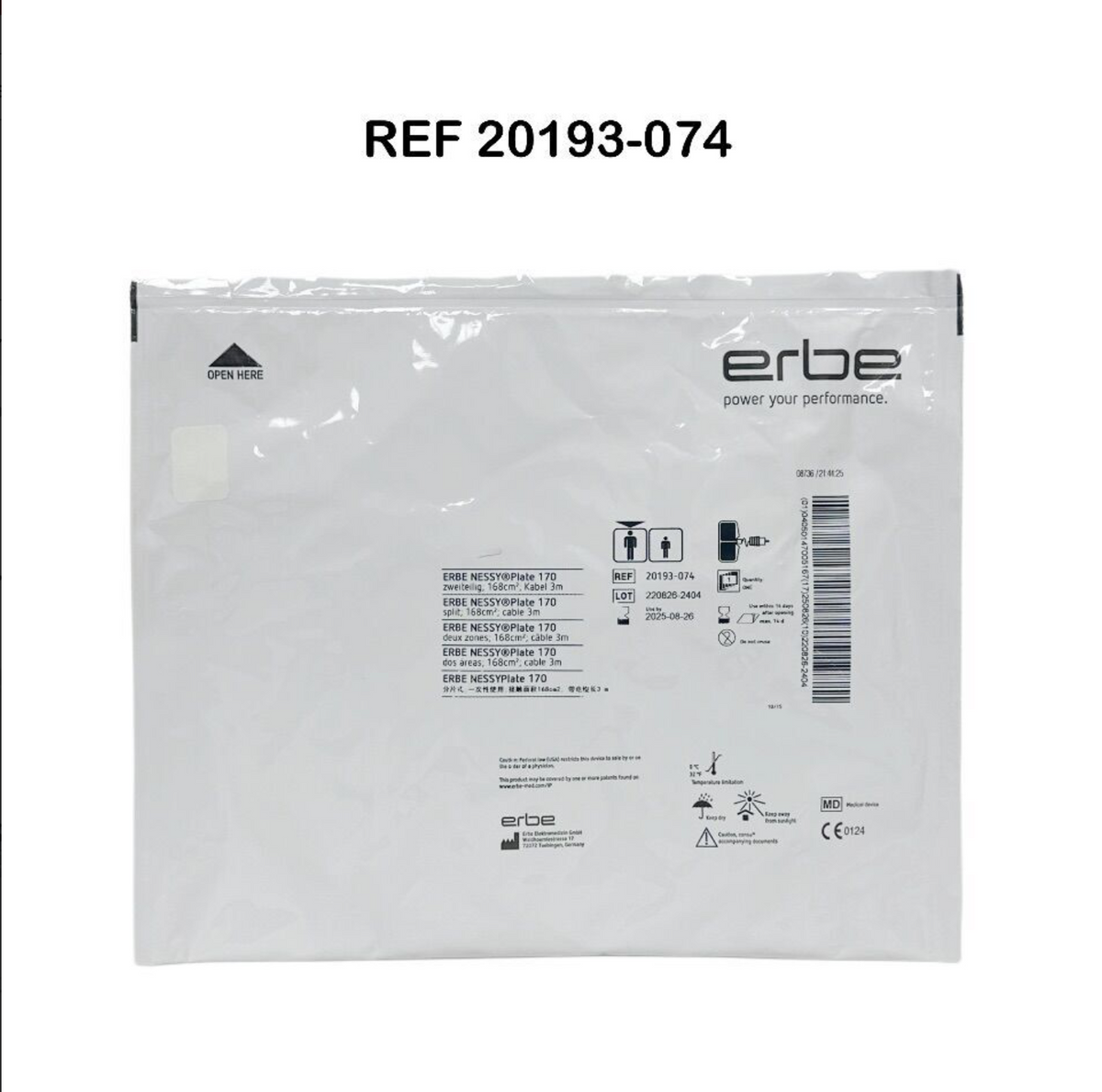 ERBE 20193-074 ERBE NESSY Plate 170 split 168cm cable 3m EXP 2025 08
