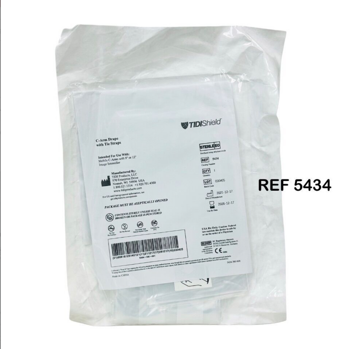 TIDI 5434 C-Arm Drape with Tie Straps EXP 2026 12