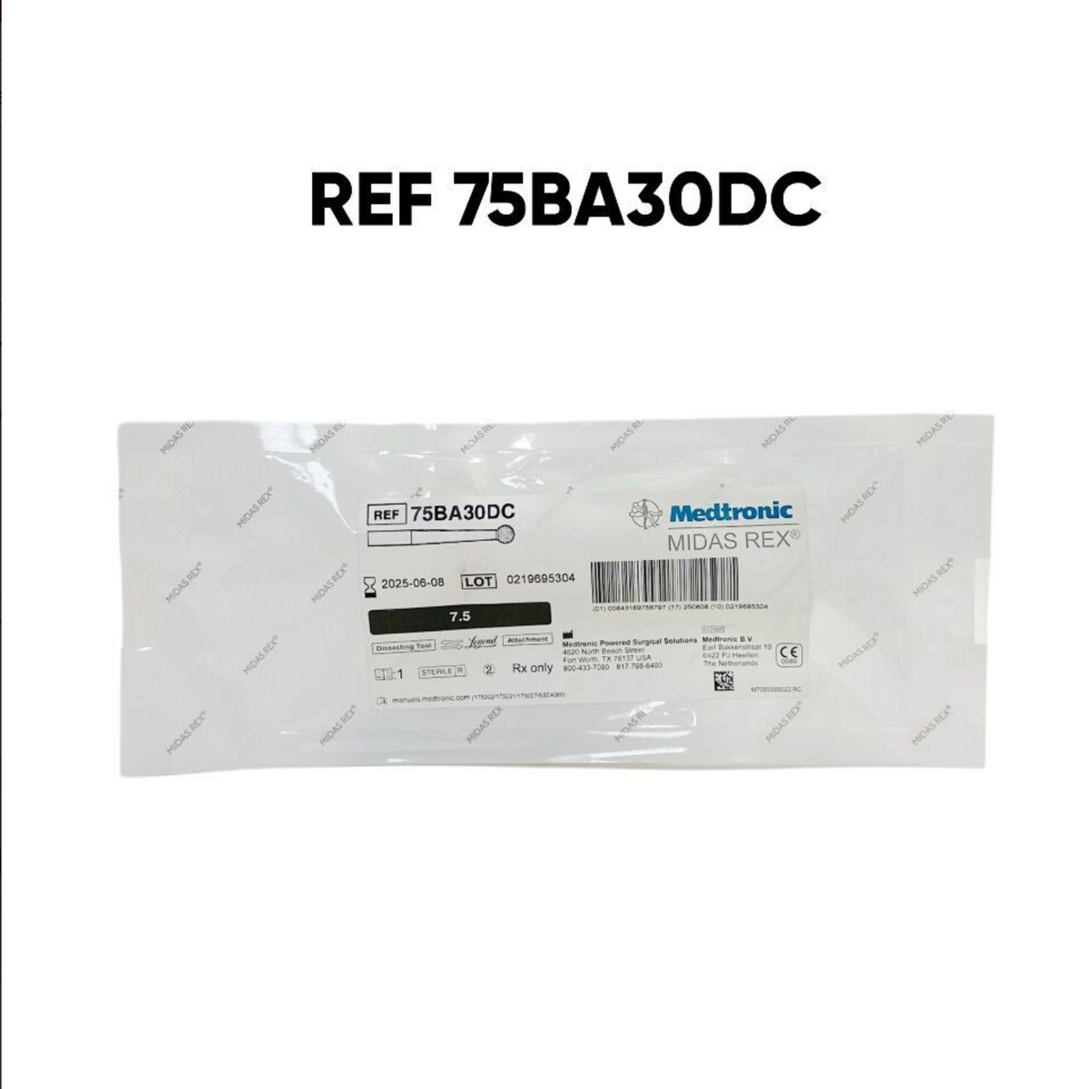 MEDTRONIC 75BA30DC Midas Rex Legend 7.5 cm 3 mm Coarse Diamond Ball Burr EXP 2025 06