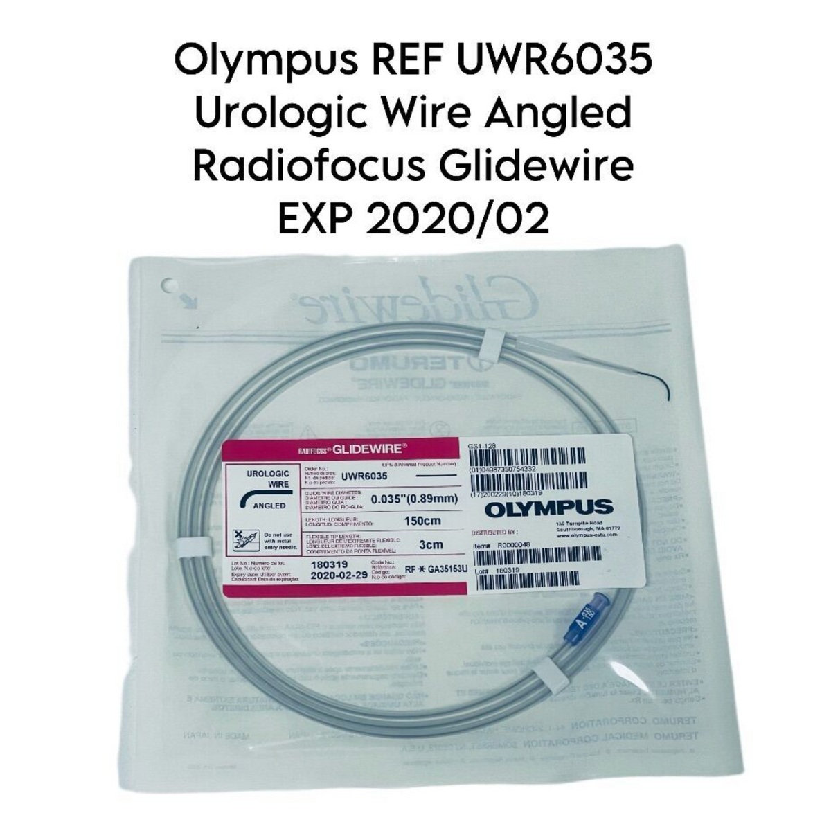 OLYMPUS UWR6035 Urologic Wire Angled Radiofocus Glidewire EXP 2020 02