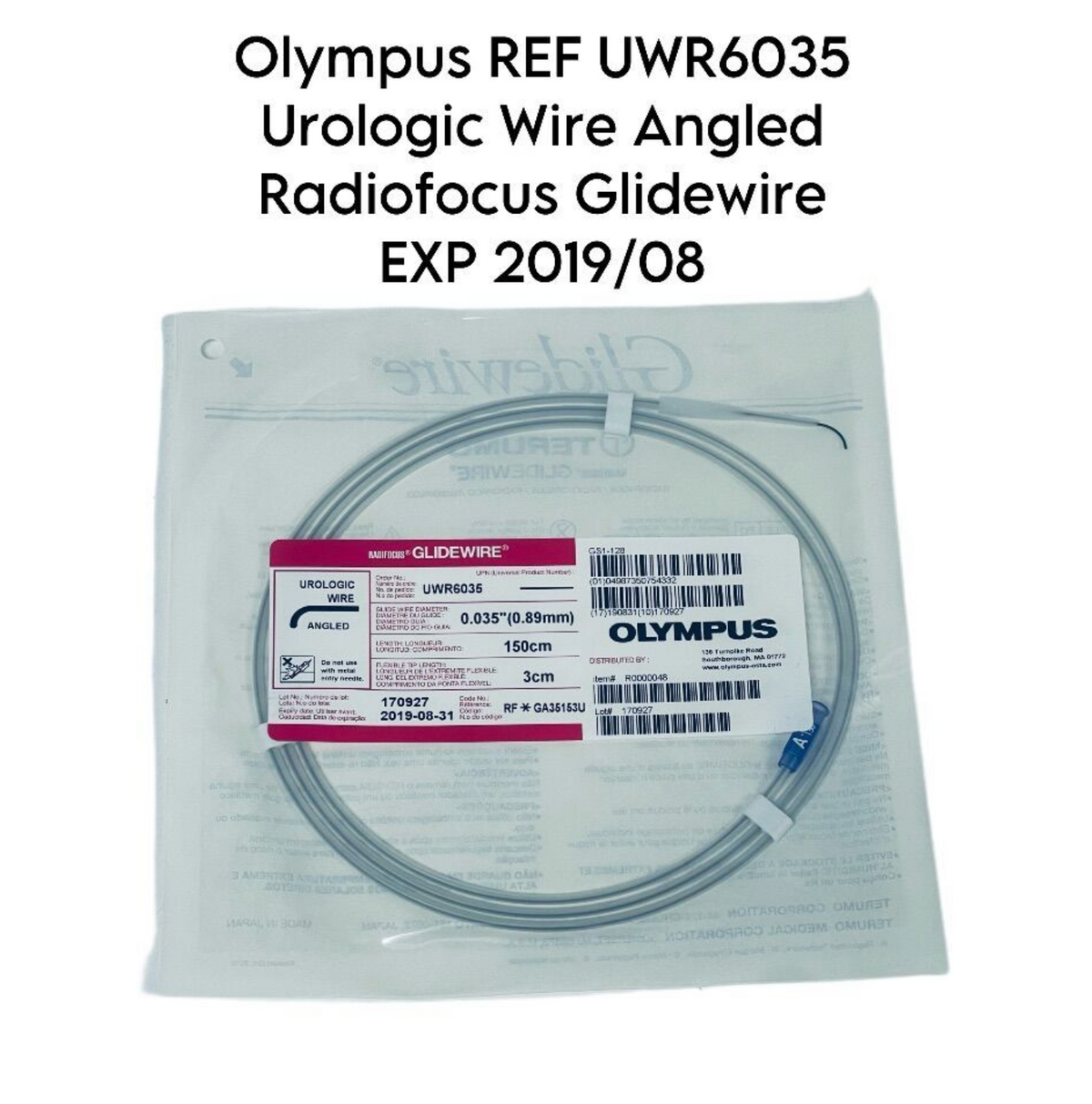 OLYMPUS UWR6035 Urologic Wire Angled Radiofocus Glidewire EXP 2019 08