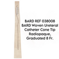 BARD 038008 Woven Ureteral Catheter Cone Tip Radiopaque Graduated 8 Fr (X)