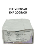 ETHICON VCP864D 3-0 (2.0 metric / Ph. Eur.) 18" (45 cm) Coated VICRYL Plus Antibacterial With irgacare MP UNDYED BRAIDED EXP 2025 05