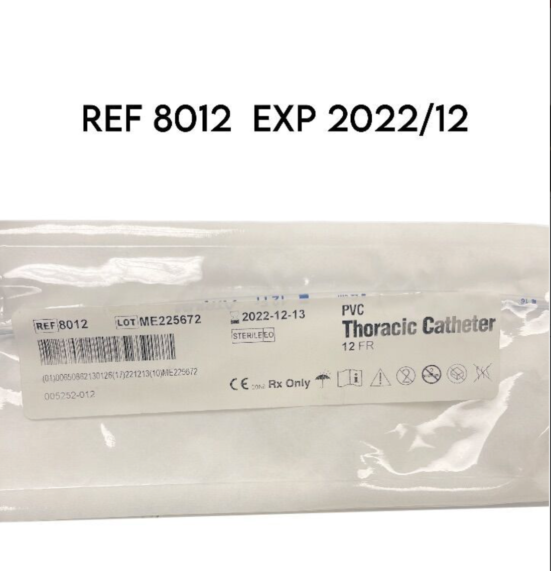 ATRIUM 8012 PVC Thoracic Catheter 12 FR EXP 2022 12