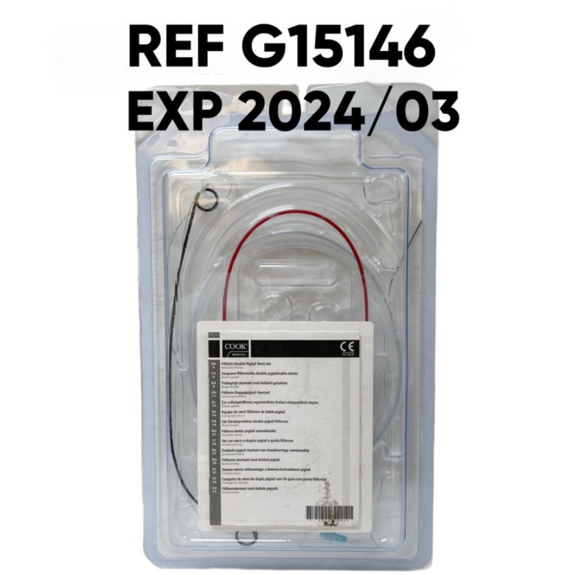 COOK MEDICAL G15146 Black Silicone Filiform DP Ureteral Stent Set Wire Guide With Hydrophilic Coating EXP 2024 03
