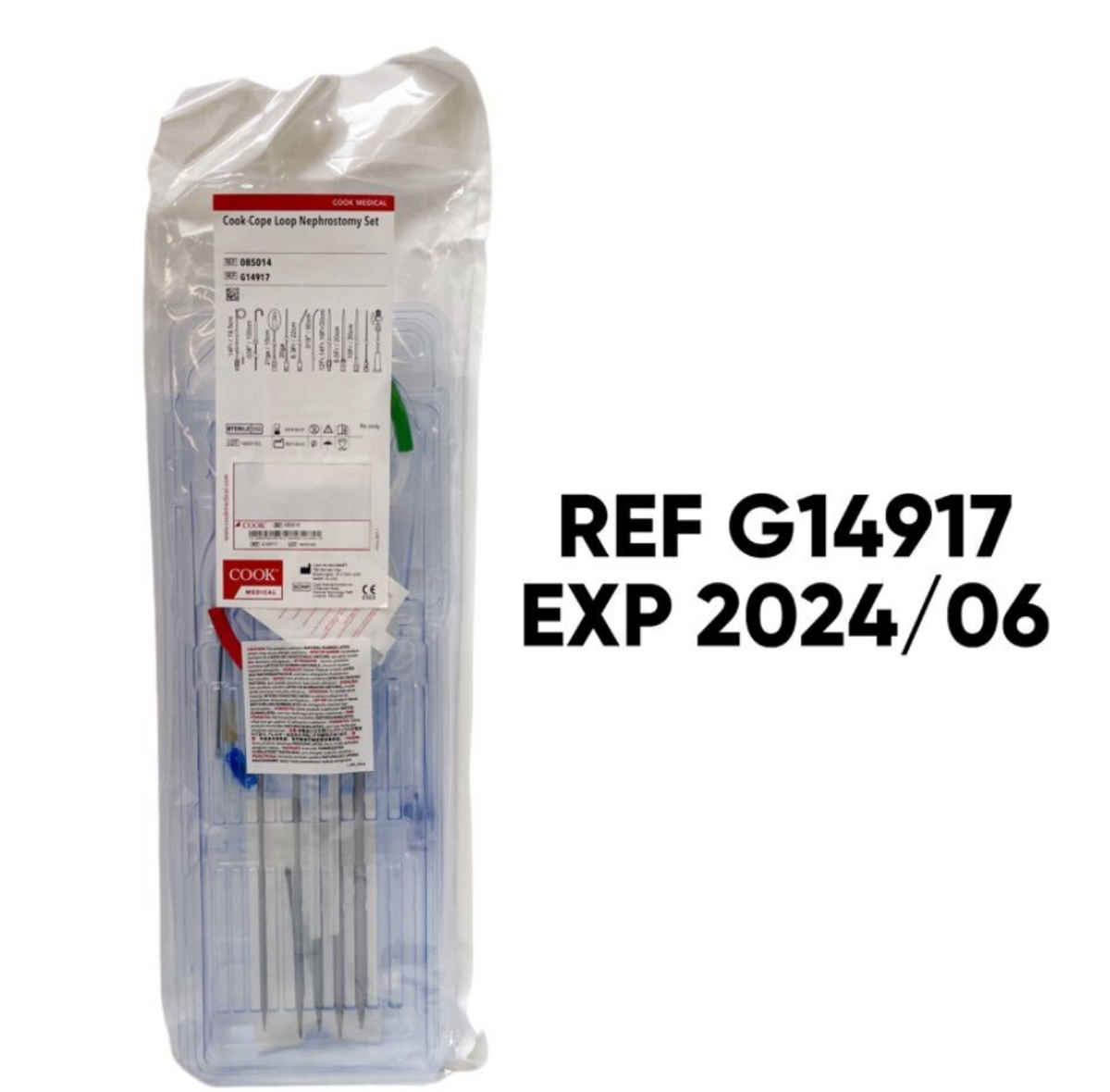 COOK MEDICAL G14917 Cook-Cope Loop Nephrostomy Set 14F X 19.5CM EXP 2024 06