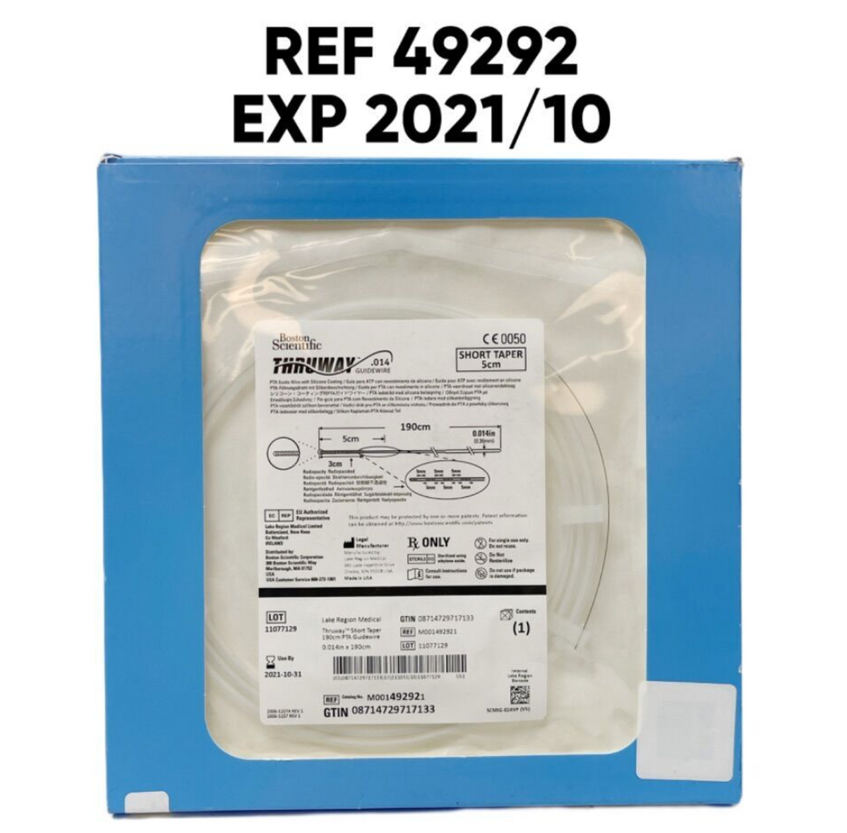 BOSTON SCIENTIFIC 49292 THRUSWAY .014 SHORT TAPER 5cm GUIDEWIRE EXP 2021 10