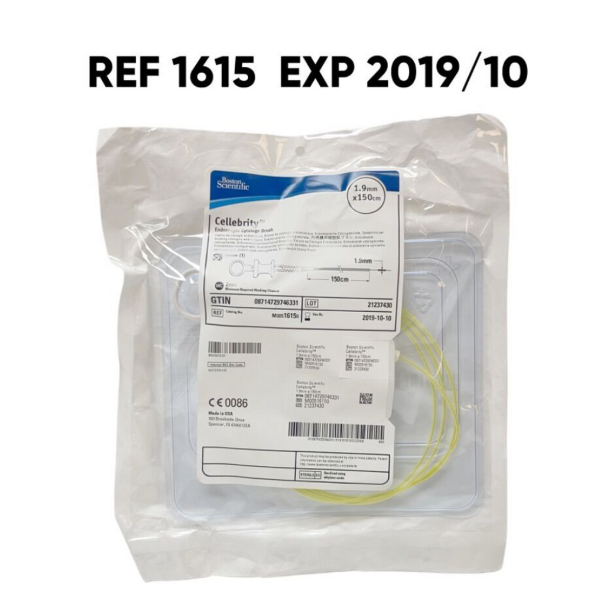 BOSTON SCIENTIFIC 1615 Cellebrity Endoscopic Cytology Brush 1.9 mm x 150cm EXP 2019 10