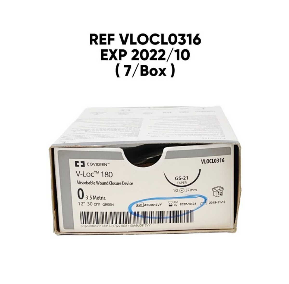 COVIDIEN VLOCLO316 V-Loc 180 Absorbable Wound Closure Device 0 3.5 Metric 12