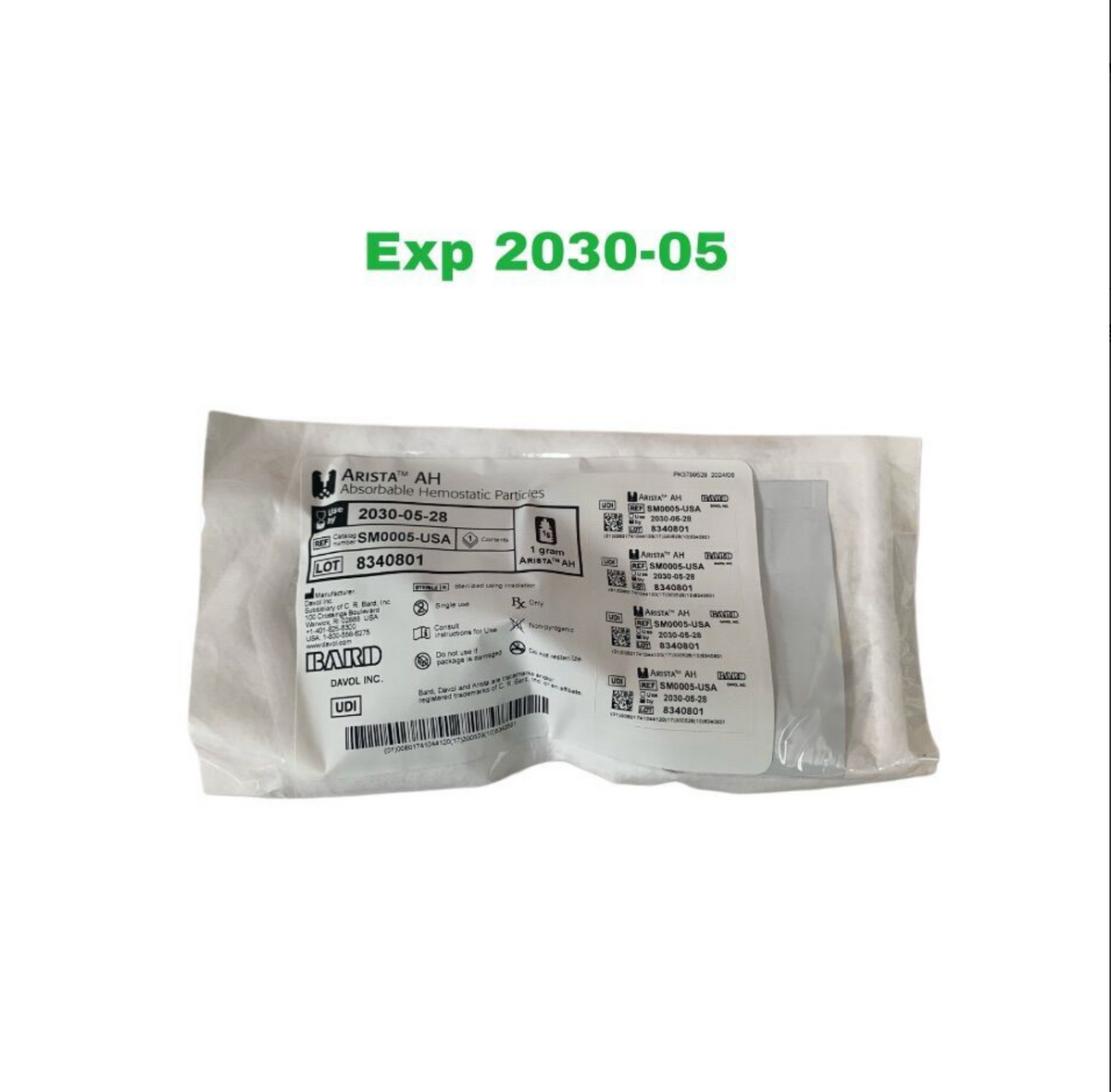 BARD SMO005-USA Arista AH 1g Absorbable Hemostatic Particles by Bard Davol Exp 2030 0