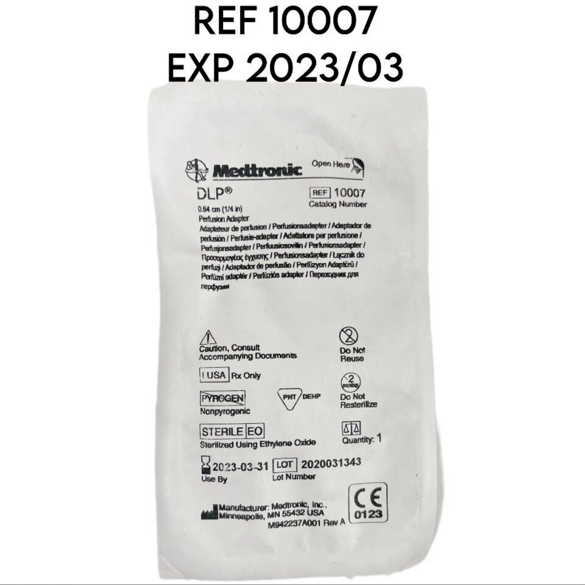 MEDTRONIC 10007 Medtronic DLP 0.64cm Perfusion Adapter EXP 2023 03