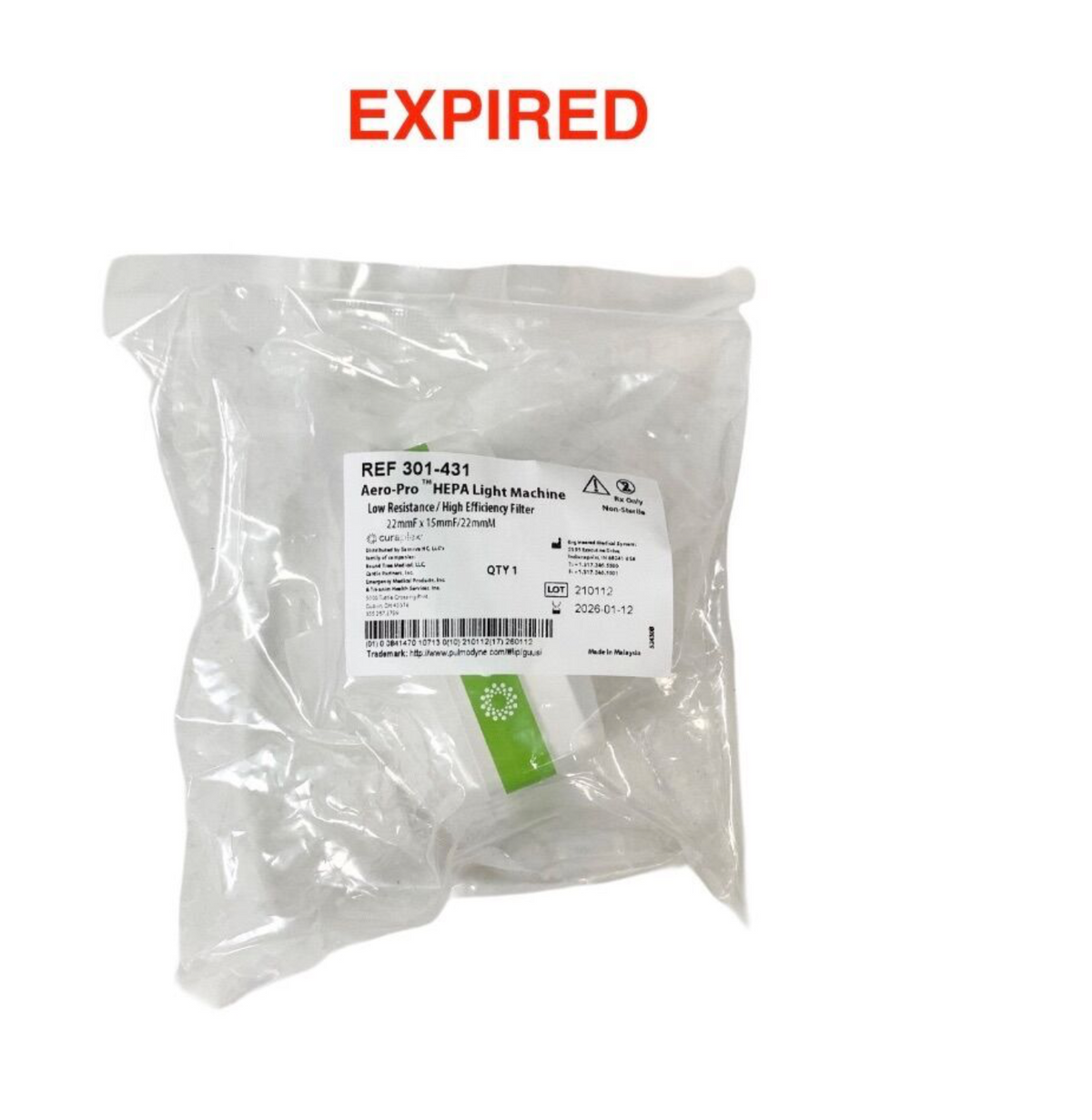 CURAPLEX 301-431 Aero-Pro HEPA Light Machine Filter Low Resistance High Efficiency EXP 2026 01