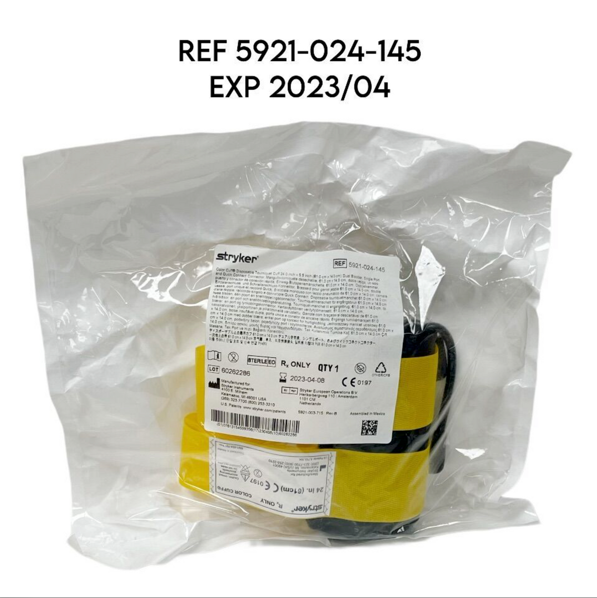 STRYKER 5921-024-145 COLOR CUFF TOURNIQUET DOUBLE BLADDER, SINGLE PORT QUICK 24" X 5.5" EXP 2023 04