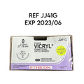 ETHICON JJ41G Coated VICRYL (Polyglactin 910) Suture UNDYED BRAIDED 27" (70 cm) 12/BOX EXP 2023 06