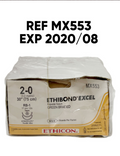 ETHICON MX553 ETHIBOND EXCEL Coated Polyester 2-0 (3 Ph. Eur.) RB-1 17 mm 1/2c Taperpoint 12/BOX EXP 2020 08