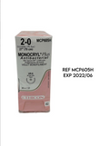 ETHICON MCP605H MONOCRYL Plus Antibacterial Suture 2-0 (3.0 metric / Ph. Eur.) 27" (70 cm) EXP 2022 06