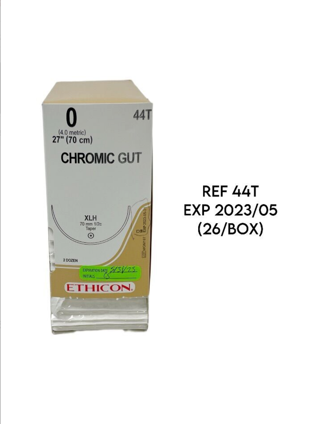 ETHICON 44T 0 (4.0 metric) 27" (70 cm) CHROMIC GUT EXP 2023 05 (26/BOX)