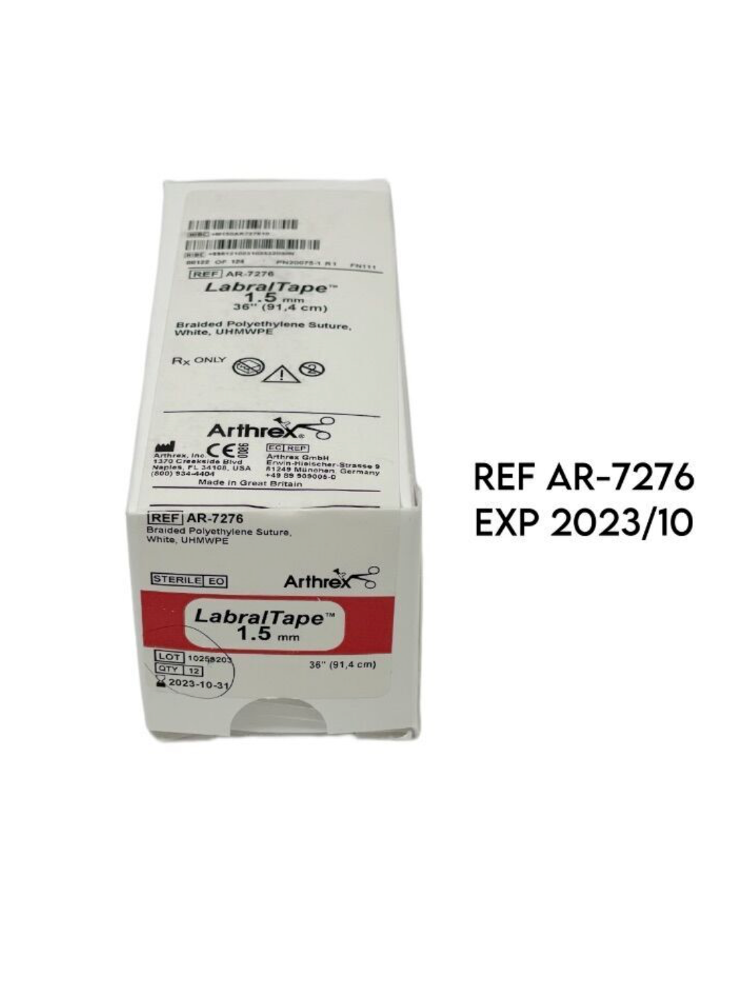 ARTHREX AR-7276 Labral Tape 1.5 mm 36" (91,4 cm) Braided Polyethylene Suture 12/BOX EXP 2023 10