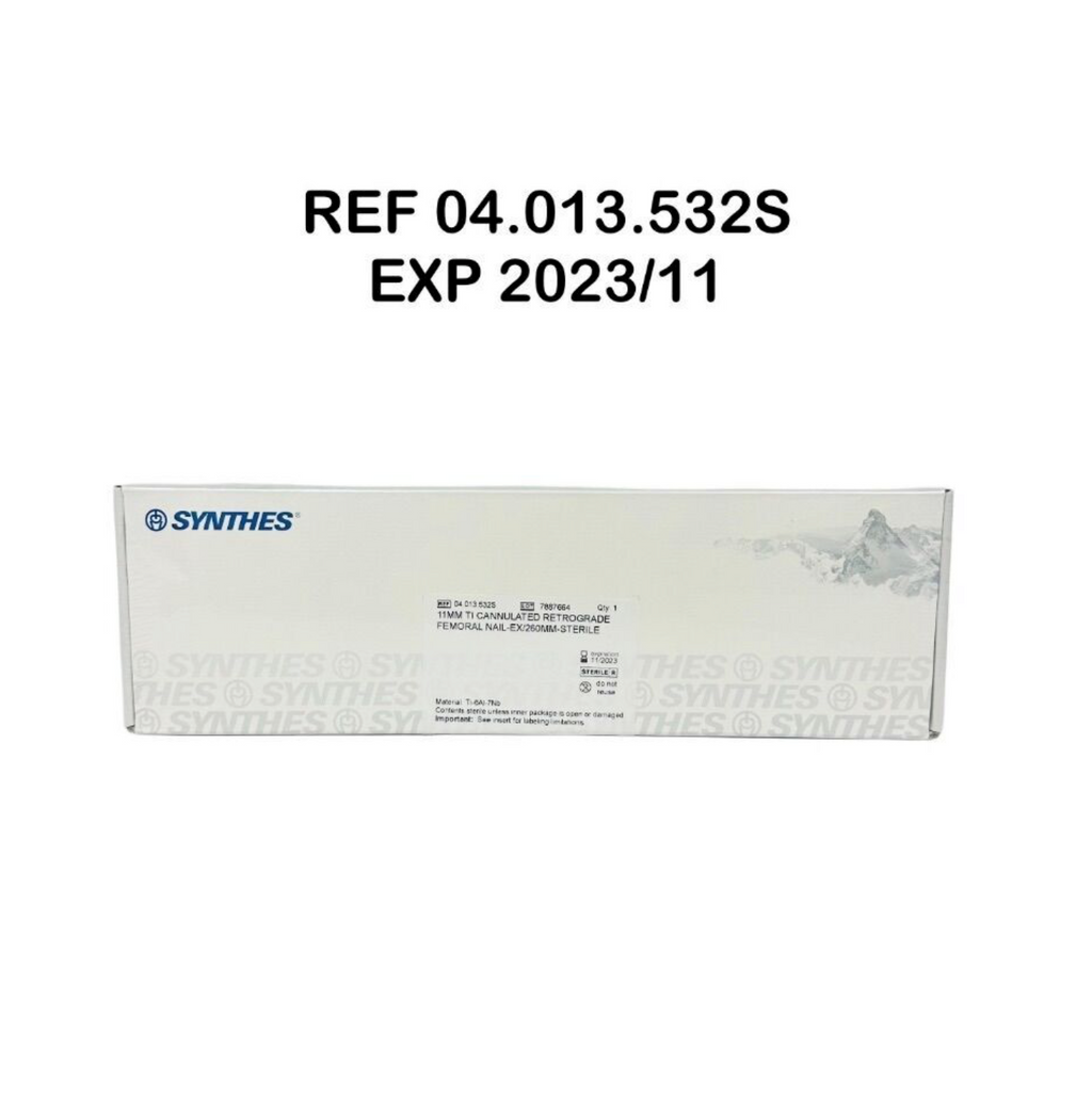 SYNTHES 04.013.532S 11MM TI CANNULATED RETROGRADE FEMORAL NAIL EX 260MM-STERILE EXP 2023 1