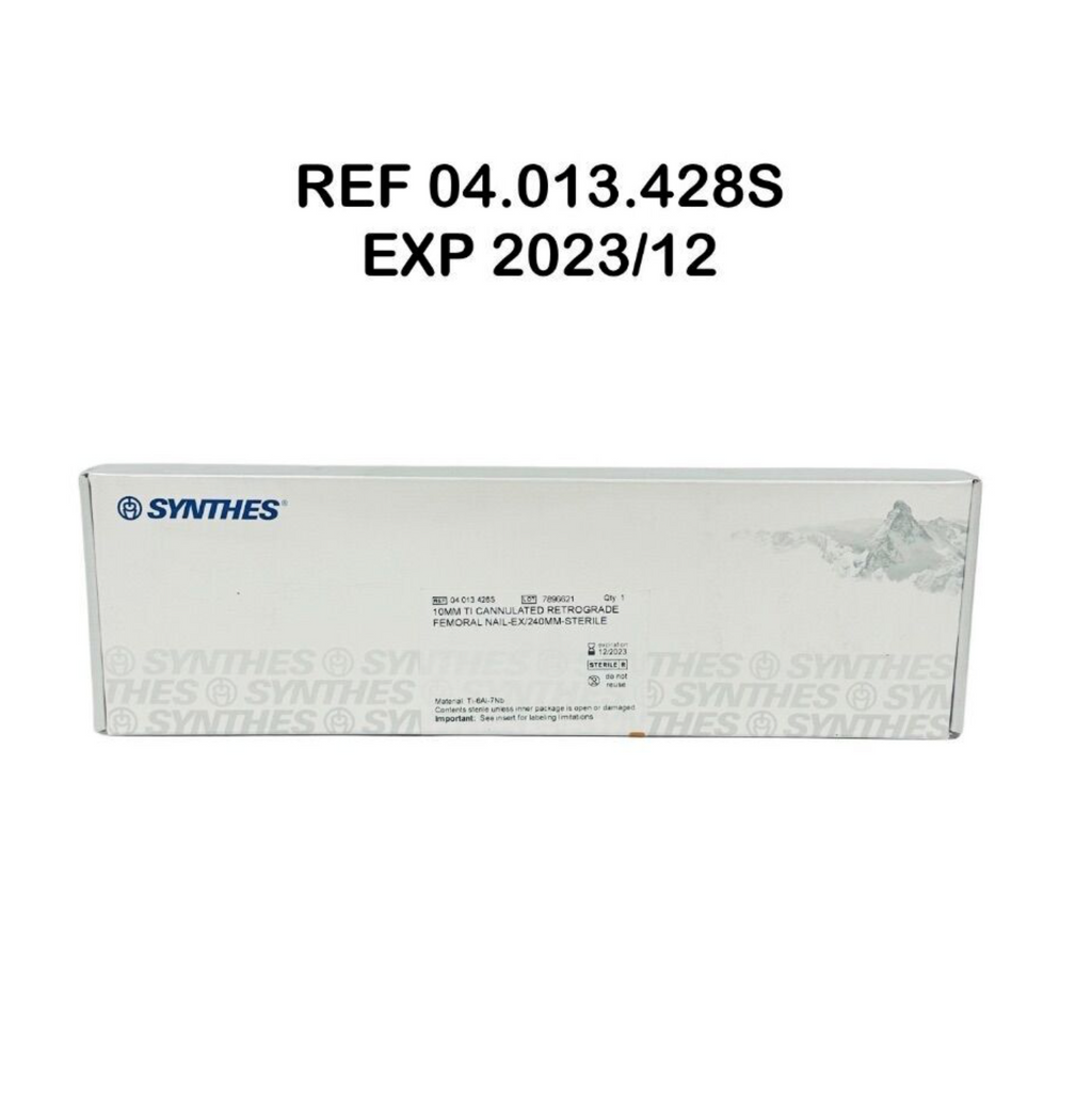 SYNTHES 04.013.428S TI CANNULATED RETROGRADE FEMORAL NAIL EX/240MM X 10MM EXP 2023 12