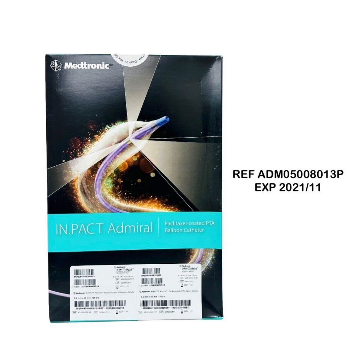 MEDTRONIC ADMO5008013P IN.PACT Admiral Paclitaxel-coated PTA Balloon Catheter 5.0 mm x 80 mm 130 cm EXP 2021 11