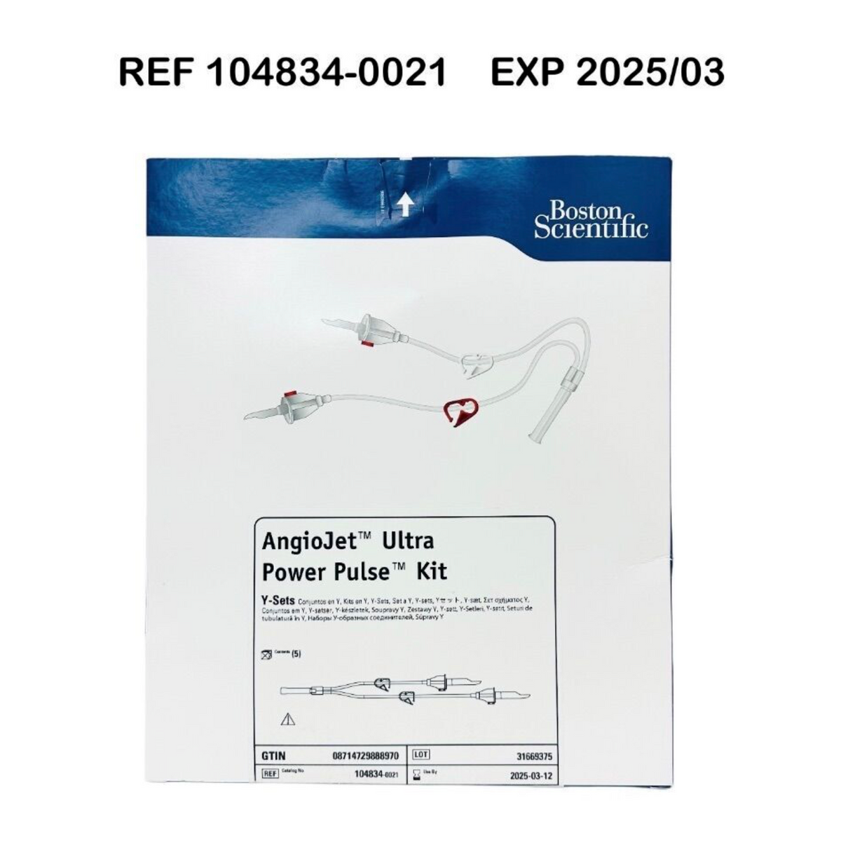 BOSTON SCIENTIFIC 104834-0021 AngioJet Ultra Power Pulse Kit 5/BOX EXP 2025 03
