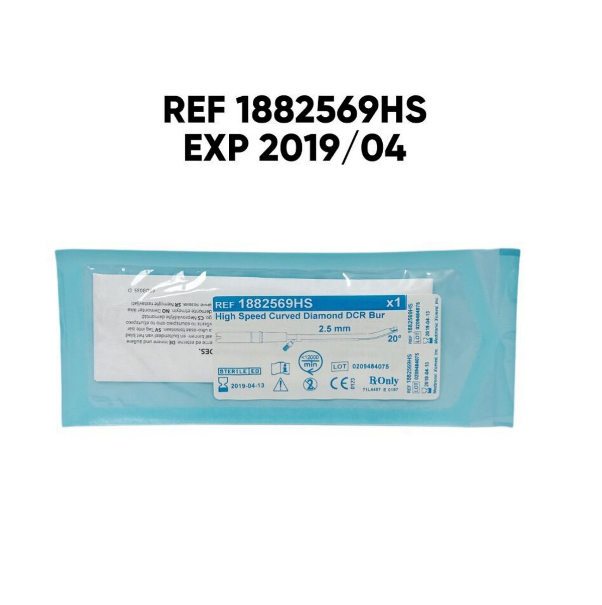 MEDTRONIC/ XOMED 1882569HS High Speed Curved Diamond DCR Bur 2.5 mm EXP 2019 04