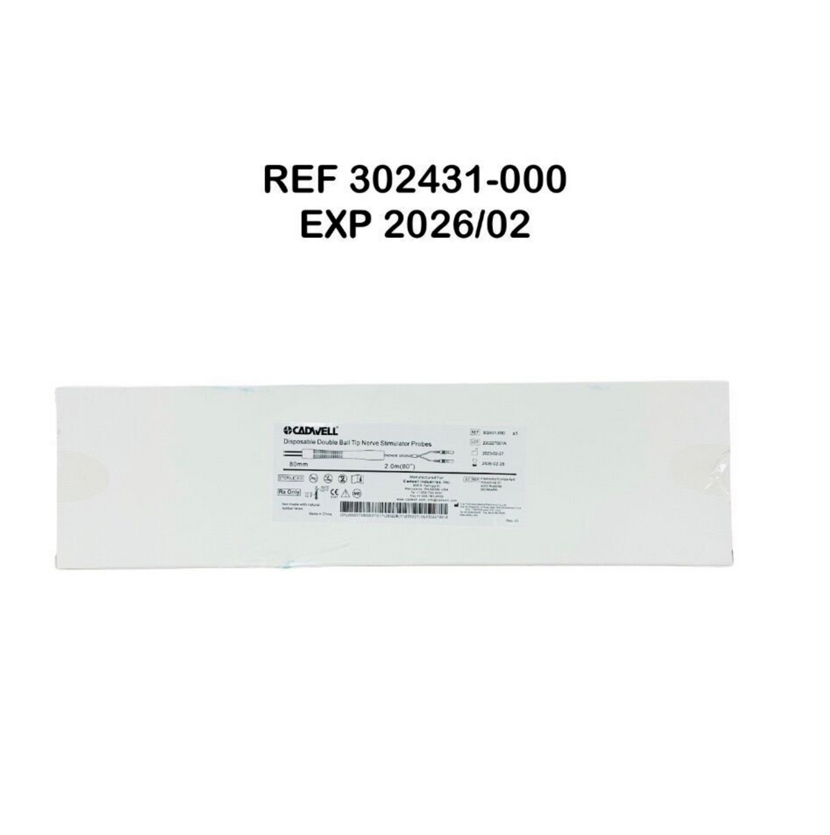 CADWELL 302431-000 Disposable Double Ball Tip Nerve Stimulator Probes 80mm X 2.0m EXP 2026 02