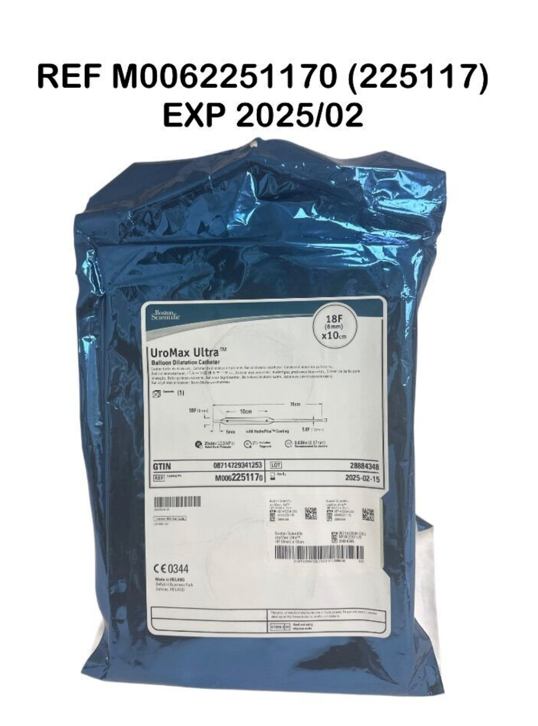 BOSTON SCIENTIFIC M0062251170 (225117) UroMax Ultra Balloon Dilatation Catheter 18F (6mm) x 10 cm EXP 2025 02