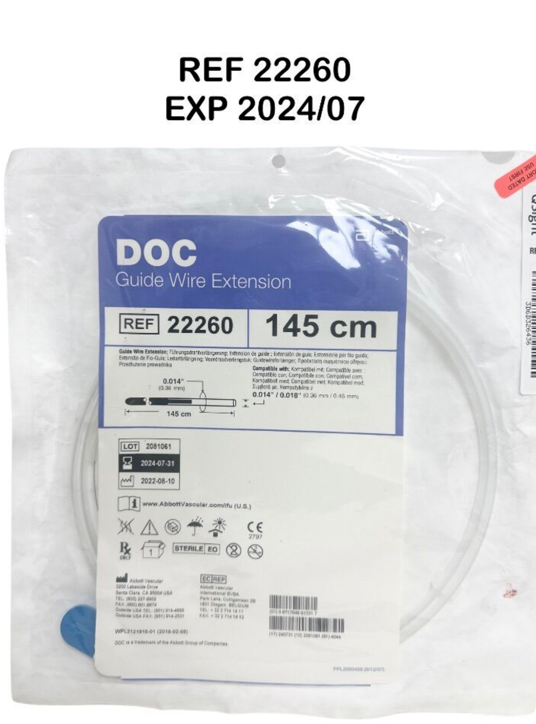 CORDIS 502-455 FIXED CORE EMERALD GUIDEWIRE 0.035