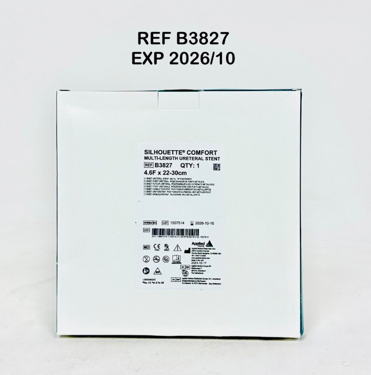 APPLIED MEDICAL B3827 SILHOUETTE COMFORT MULTI-LENGTH URETERAL STENT 4.6F x 22-30cm EXP 2026 10