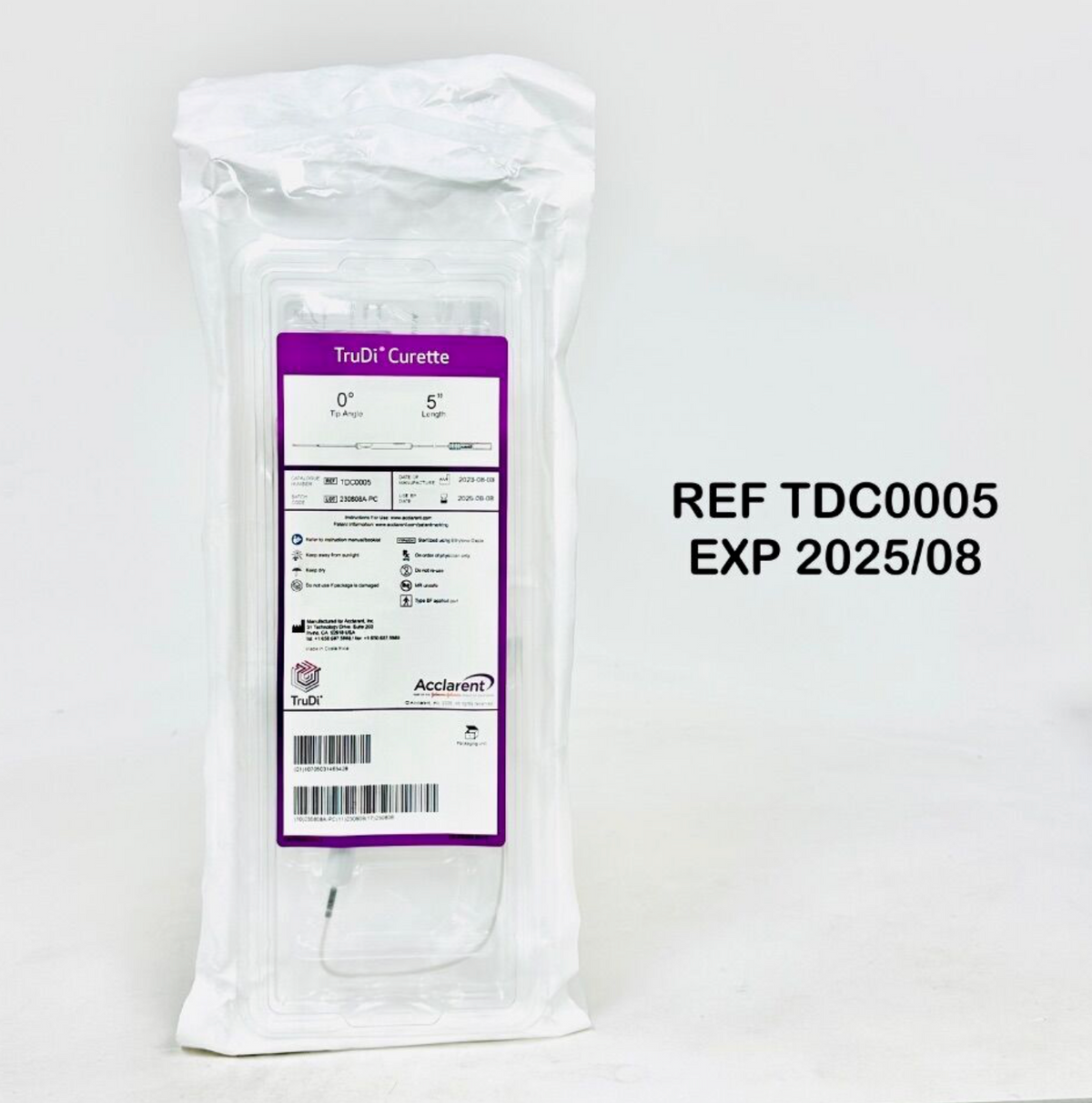 JOHNSON & JOHNSON TDC0005 Acclarent TruDi® Curette 0 Tip Angle, 5 Length EXP 2025 08