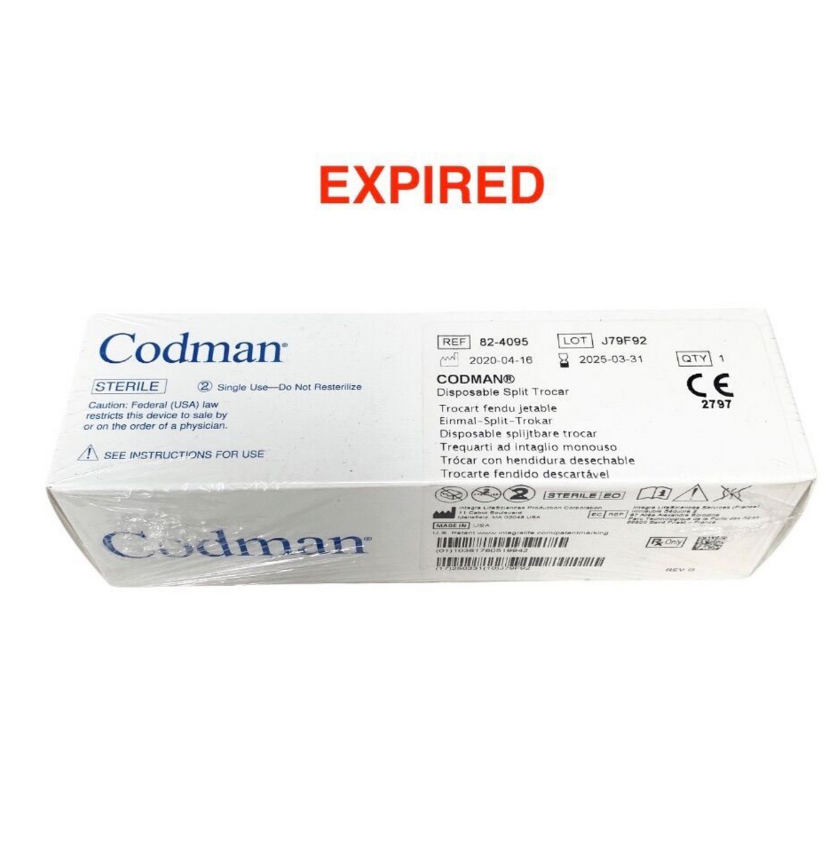 CODMAN 82-4095 Split Trocar Sterile Surgical Instrument EXP 2025 03