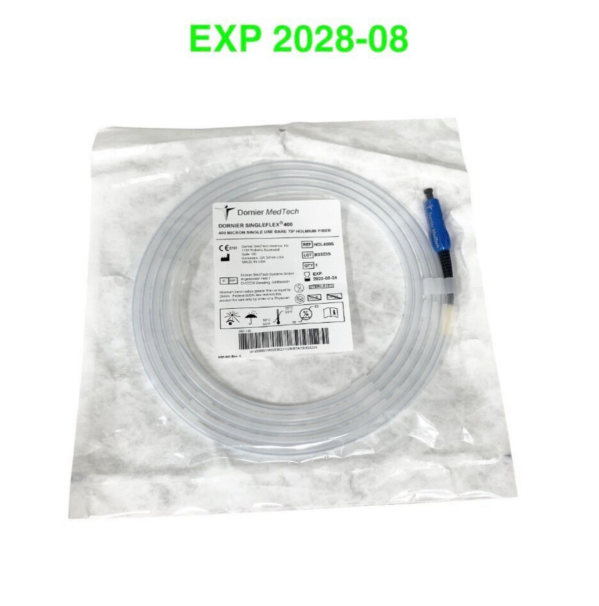 DORNIER MEDTECH LASER  HOL400S SINGLEFLEX 400 400 MICRON SINGLE USE BARE TIP HOLMIUM FIBER EXP 2028 08