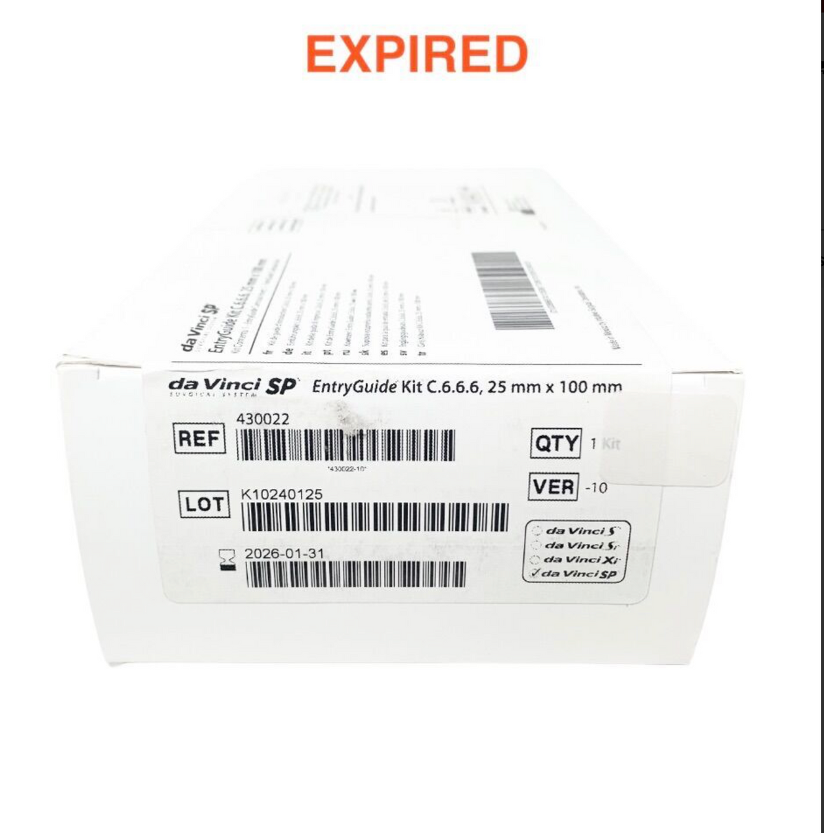 NTUITIVE SURGICAL da Vinci 430022 SP EntryGuide Kit C.6.6.6 25mm x 100mm EXP 2026 01