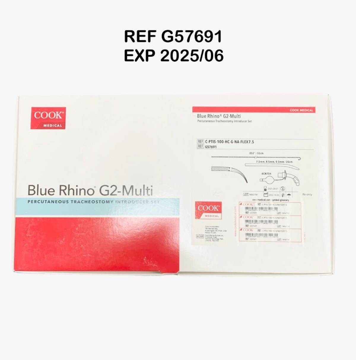 COOK MEDICAL G57691 Blue Rhino G2-Multi Percutaneous Tracheostomy Introducer Set/Tray EXP 2025 06