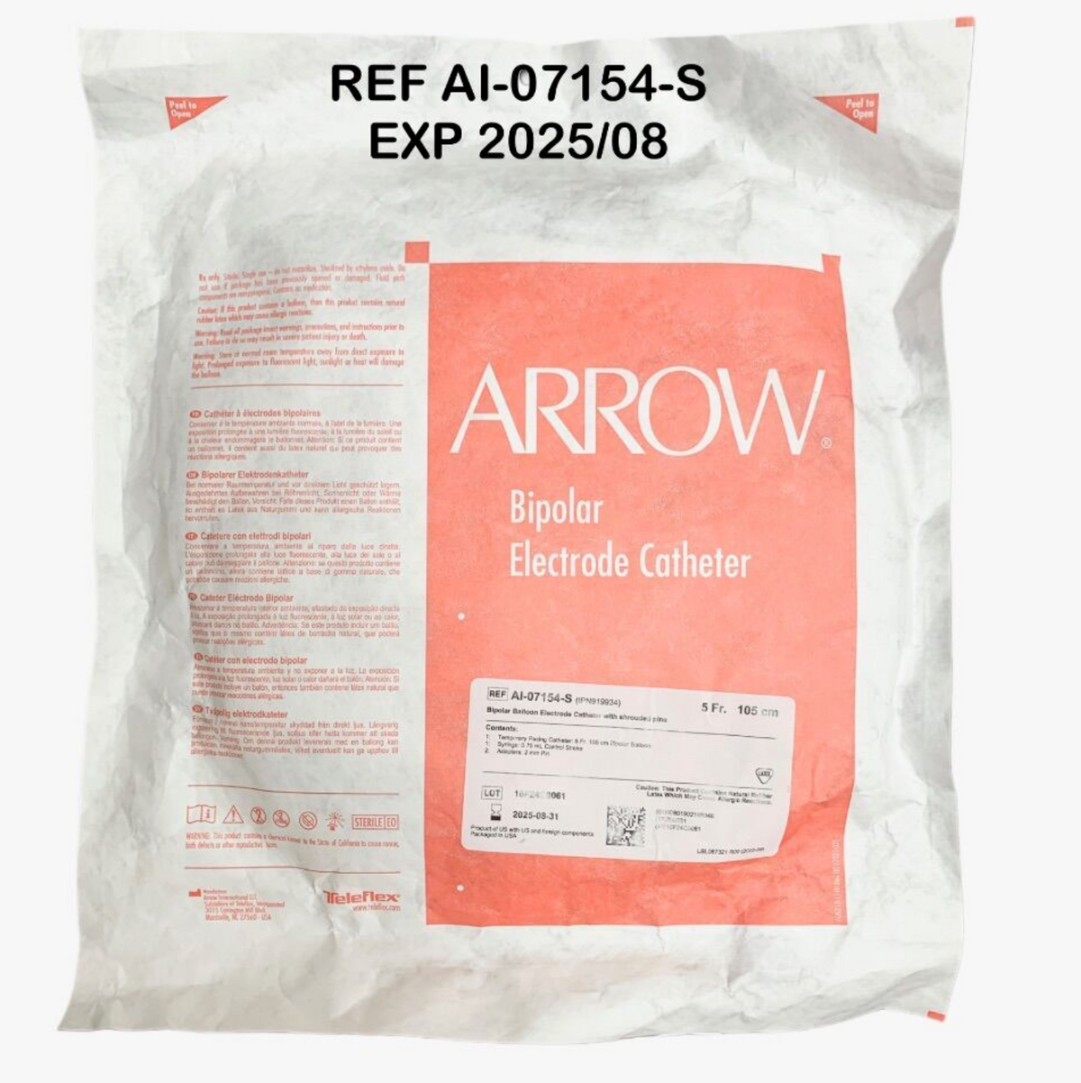ARROW AI-07154-S Bipolar Balloon Electrode Catheter with shrouded pins EXP 2025 08