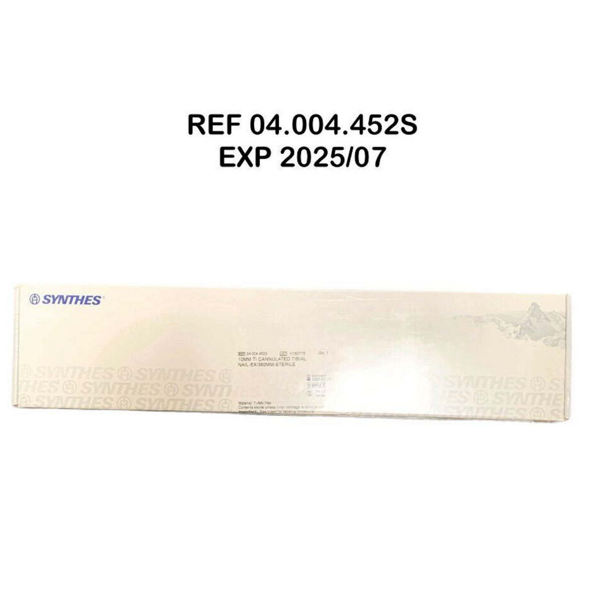 SYNTHES 04.004.452S 10MM TI CANNULATED TIBIAL NAIL EX/360MM STERILE EXP 2025 07