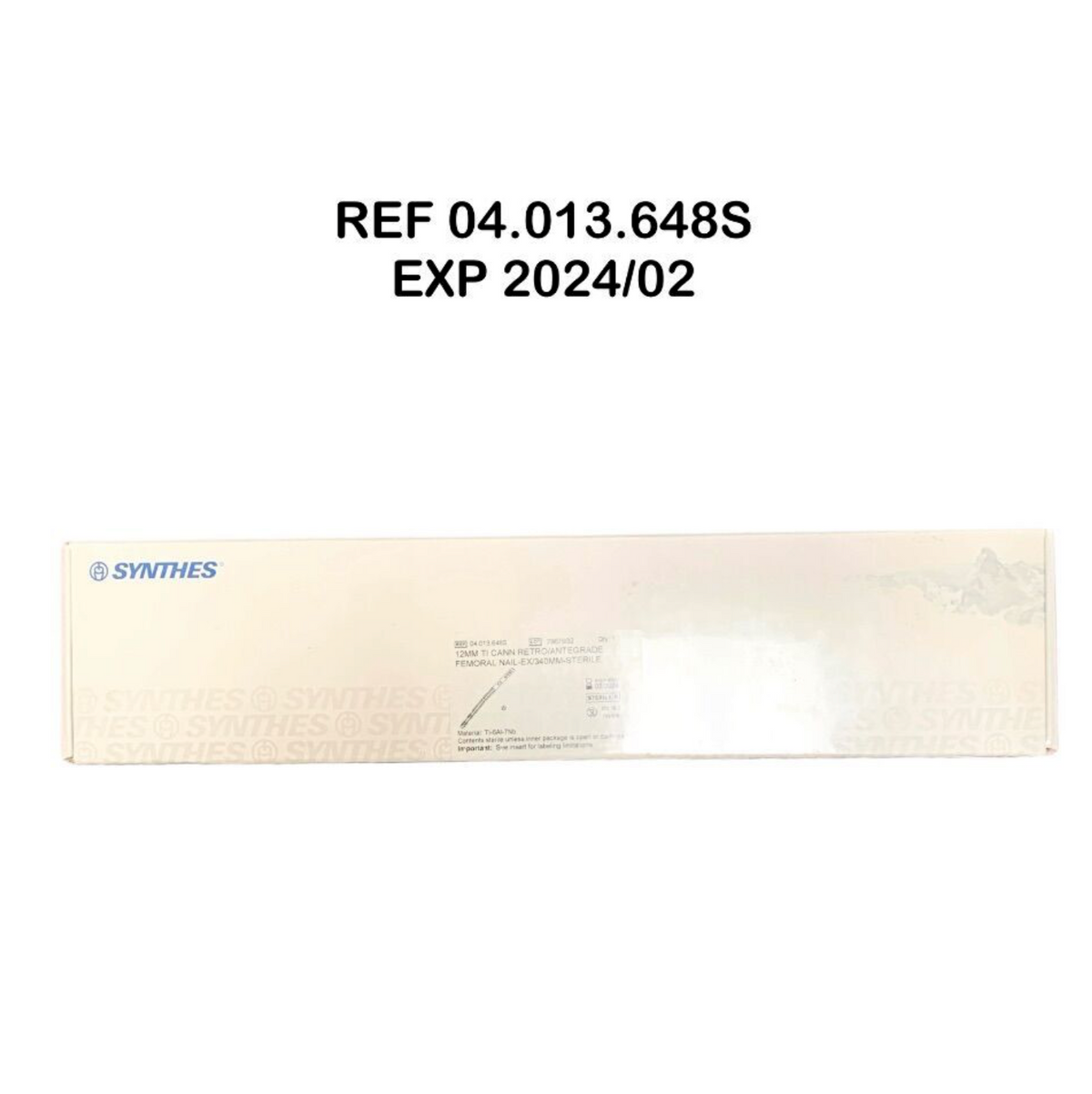 SYNTHES 04.013.648S 12MM TI CANN RETRO/ANTEGRADE FEMORAL NAIL EX/340MM STERILE EXP 2024 02