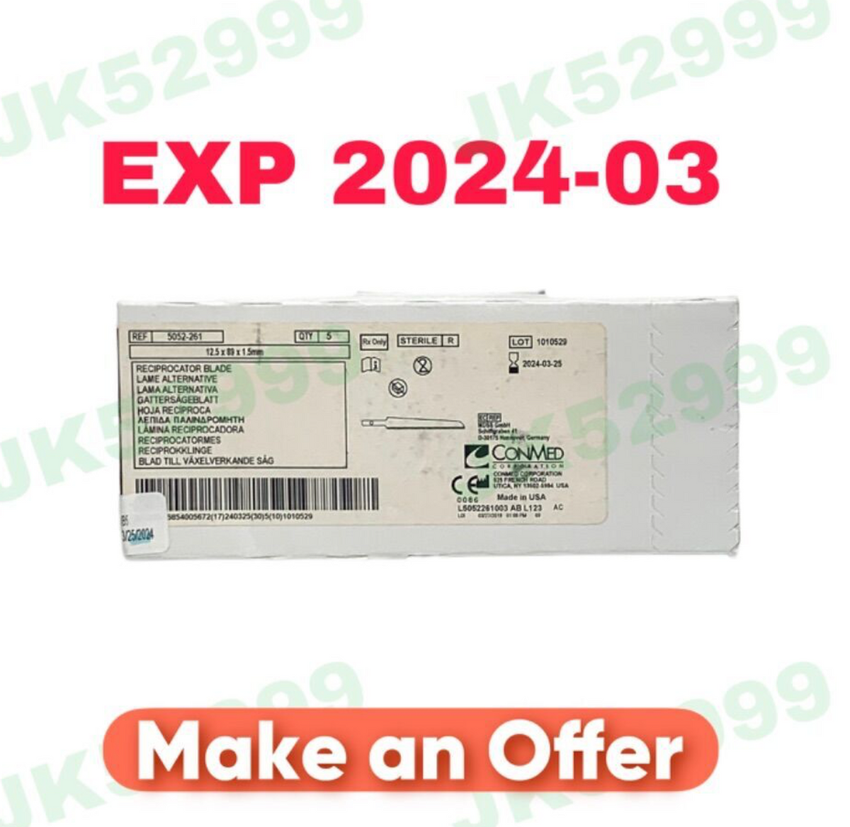 MEDTRONIC 5052-261 RECIPROCATOR BLADE EXP 2024 03