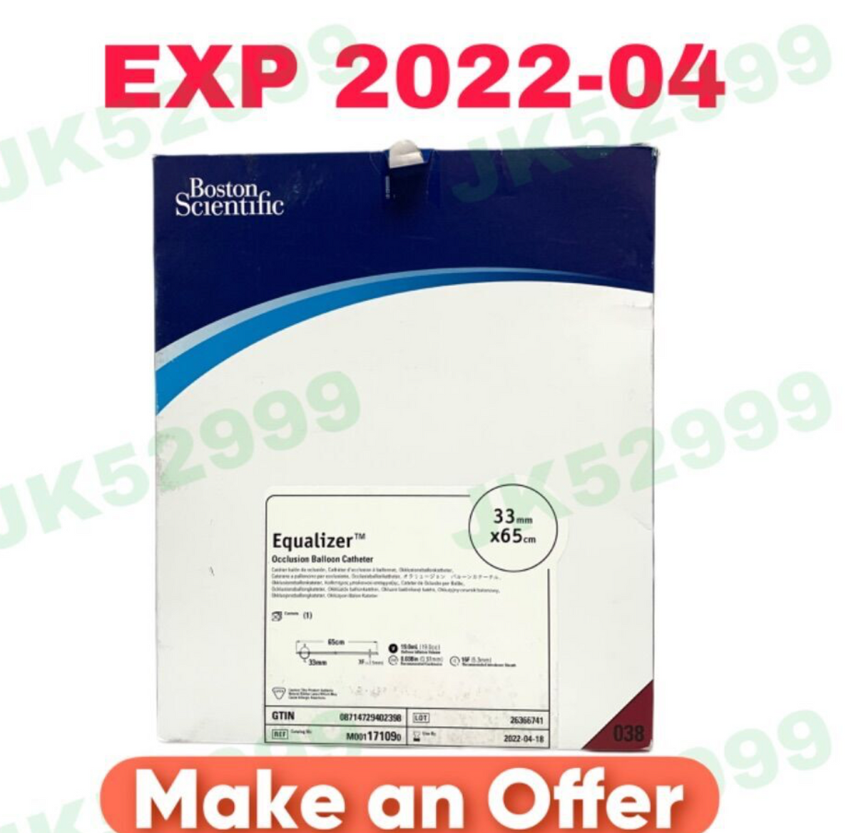BOSTON SCIENTIFIC M001171090 Equalizer Occlusion Balloon Catheter EXP 2022 04
