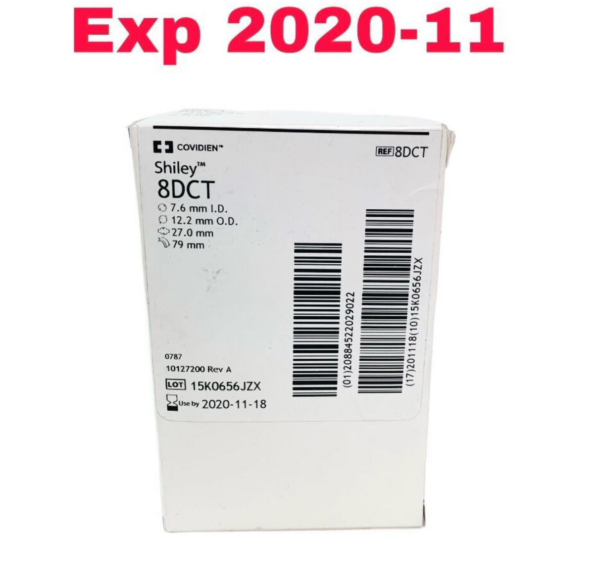 COVIDIEN 8DCT SHILEY Tracheostomy Tube Cuffed EXP 2020 11