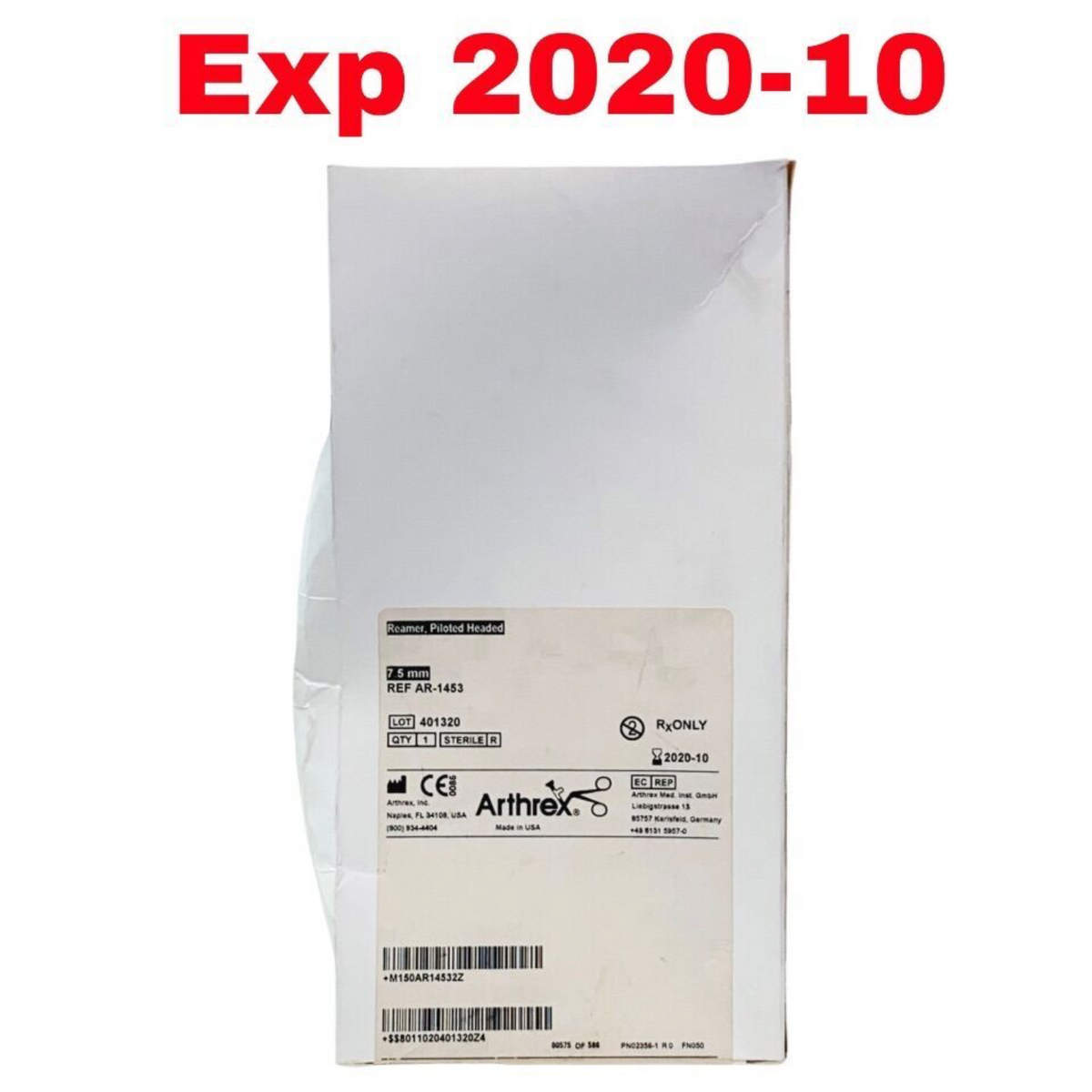 ARTHREX AR-1453 7.5MM REAMER PILOT HEADED EXP 2020 10