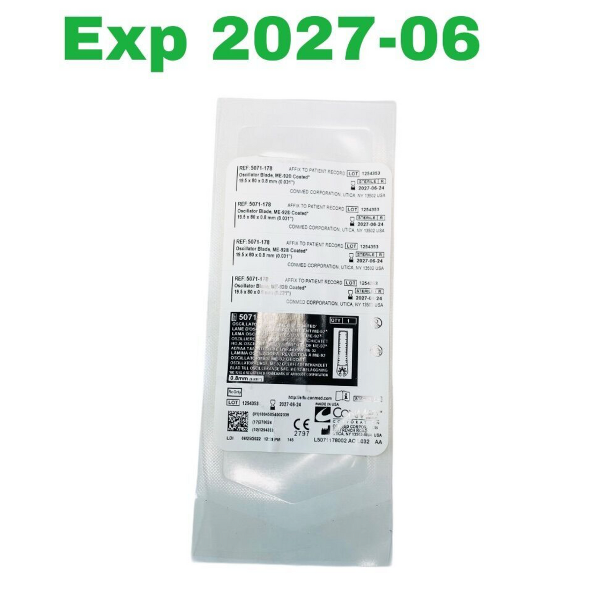 CONMED 5071-178 Oscillator Blade ME-92 Coated EXP 2027 06