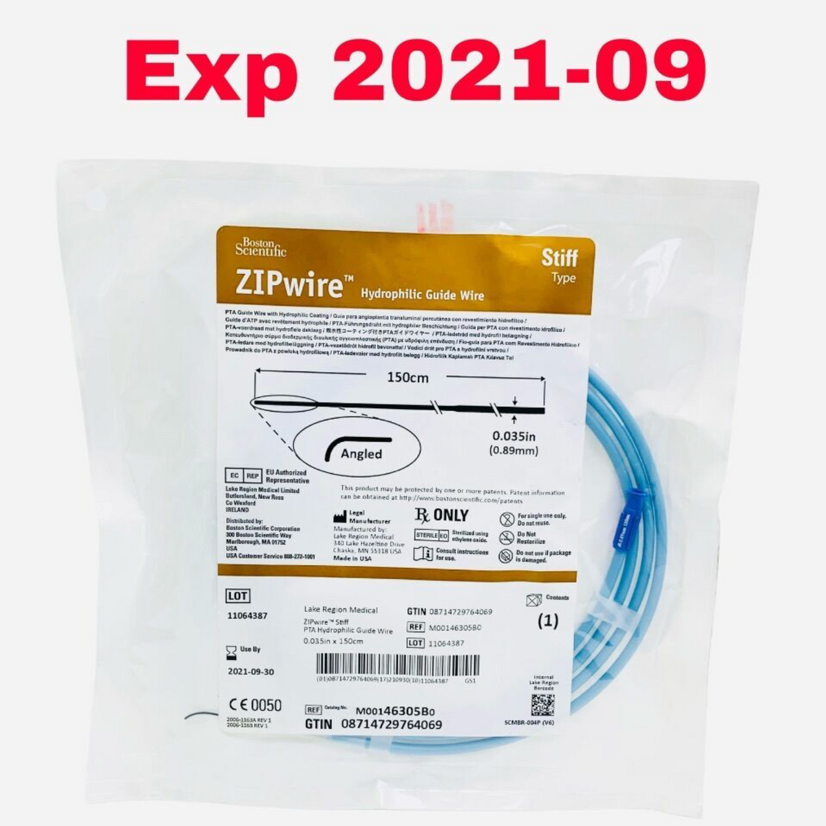 BOSTON SCIENTIFIC M00146305B0 ZIPwire Hydrophilic Guide Wire EXPIRED